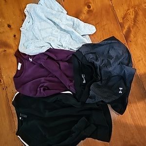 3 sport hoodies and 1 under Armour short